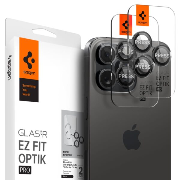 Spigen EZ Fit Optik Pro Tempered Glass Camera Lens Protector Guard for iPhone 16 Pro / 16 Pro Max - Image 7