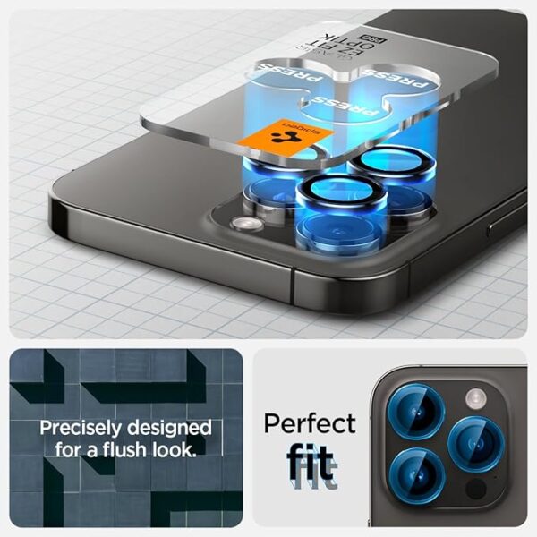 Spigen EZ Fit Optik Pro Tempered Glass Camera Lens Protector Guard for iPhone 16 Pro / 16 Pro Max - Image 4