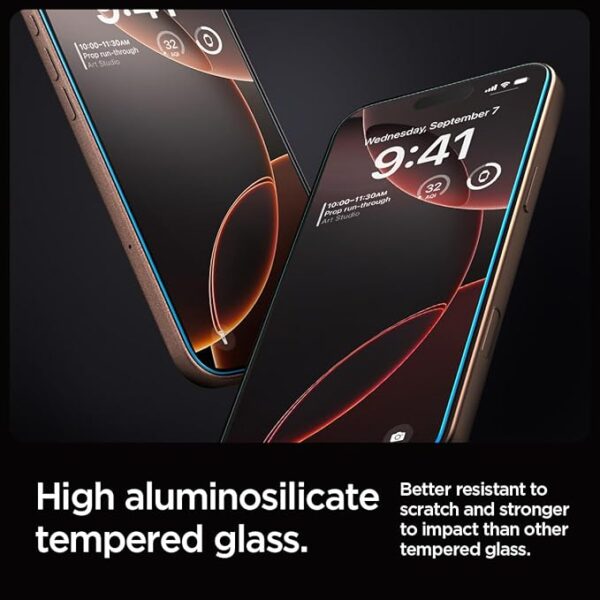 Spigen EZ Fit Tempered Glass Screen Protector Guard For iPhone 16 Pro Max - 2 Pack - Image 4