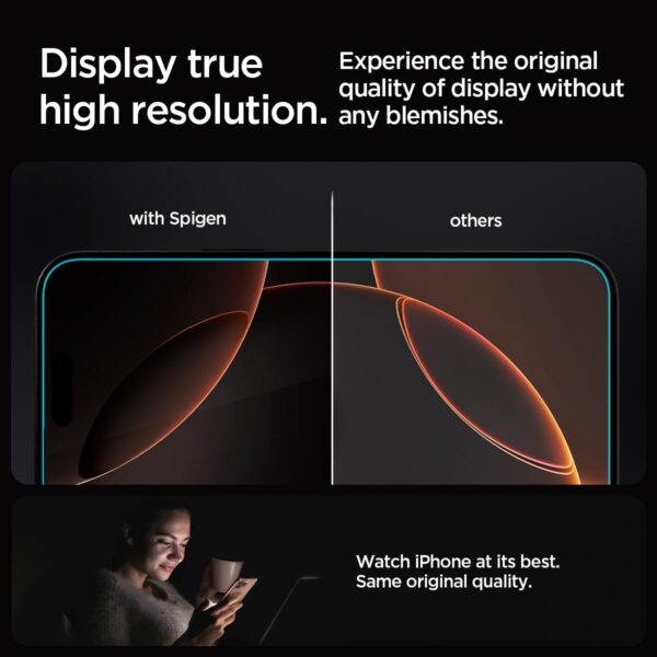 Spigen EZ Fit Tempered Glass Screen Protector Guard For iPhone 16 Pro Max - 2 Pack - Image 6