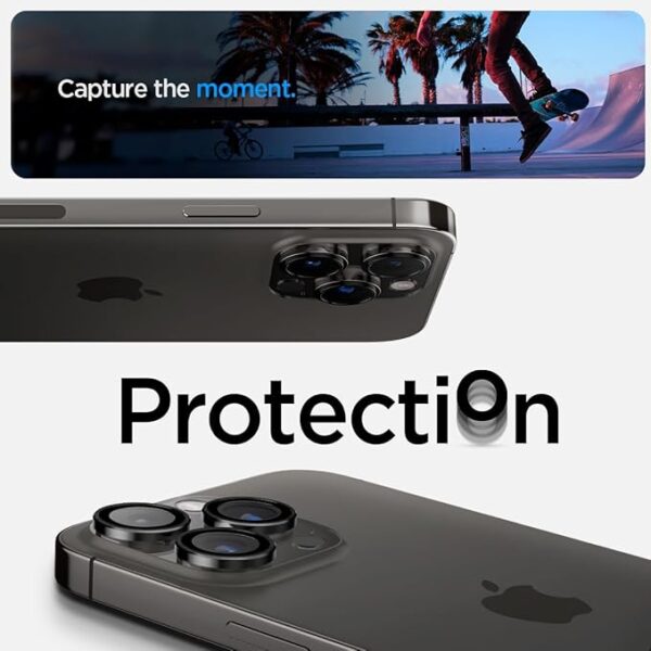 Spigen EZ Fit Optik Pro Tempered Glass Camera Lens Protector Guard for iPhone 16 Pro / 16 Pro Max - Image 2